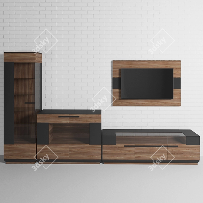 NIZZA Set: Buffet, Sideboard, TV Shelf 3D model image 2