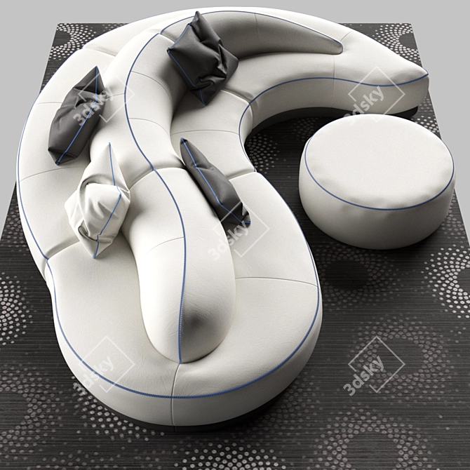 Gamma Wave Sofa: Stylish and Comfortable 3D model image 2