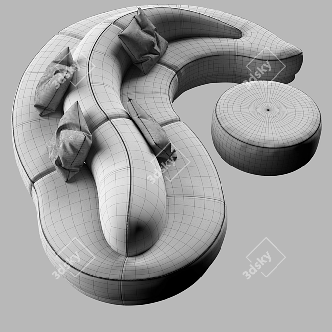 Gamma Wave Sofa: Stylish and Comfortable 3D model image 3