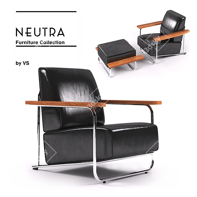 Neutra Lovell Easy Chair: Comfort and Elegance 3D model image 1