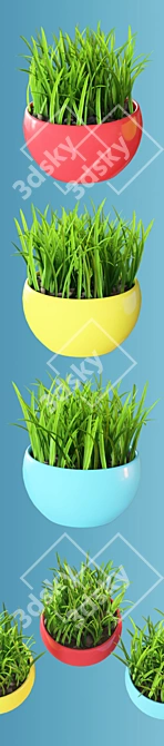 Title: Spherical Potted Plants Set 3D model image 3