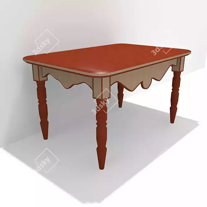 Elegant Classic Table 3D model image 1