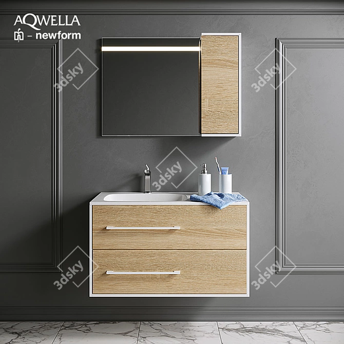 Aqwella Bathroom Suite with Newform Decor 3D model image 1