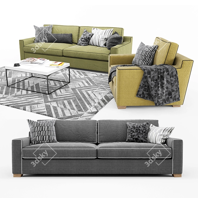 Contemporary Linteloo Sofa Set 3D model image 1