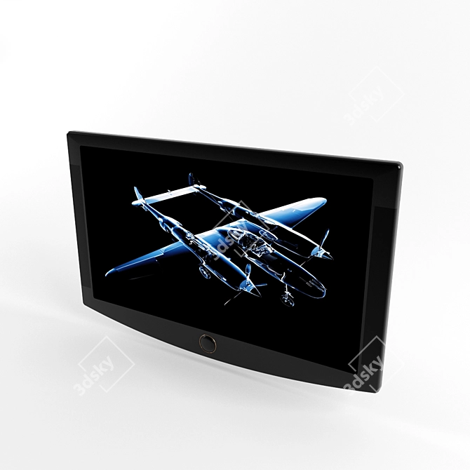 Sleek Render-Ready TV 3D model image 2