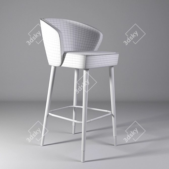 Nuka Fabric Bar Chair: Black & Gold 3D model image 2