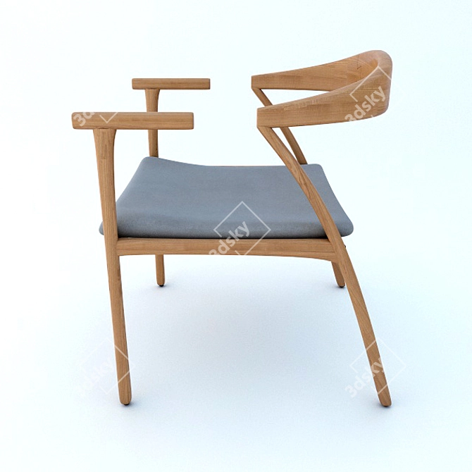 Bengala Chair: Sleek Seat+Elegant Wood 3D model image 1