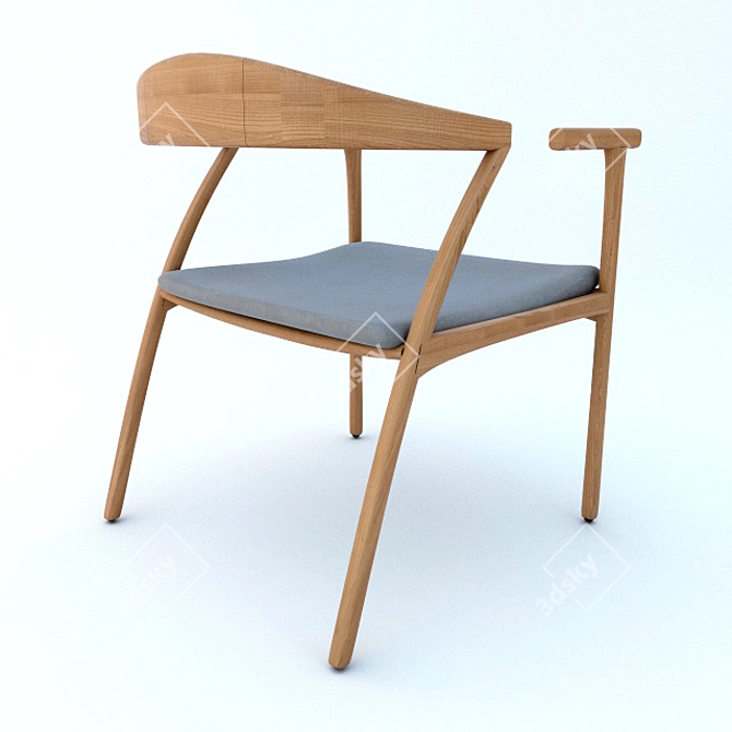 Bengala Chair: Sleek Seat+Elegant Wood 3D model image 3
