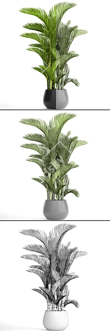 Golden Butterfly Palm Tree 3D model image 3