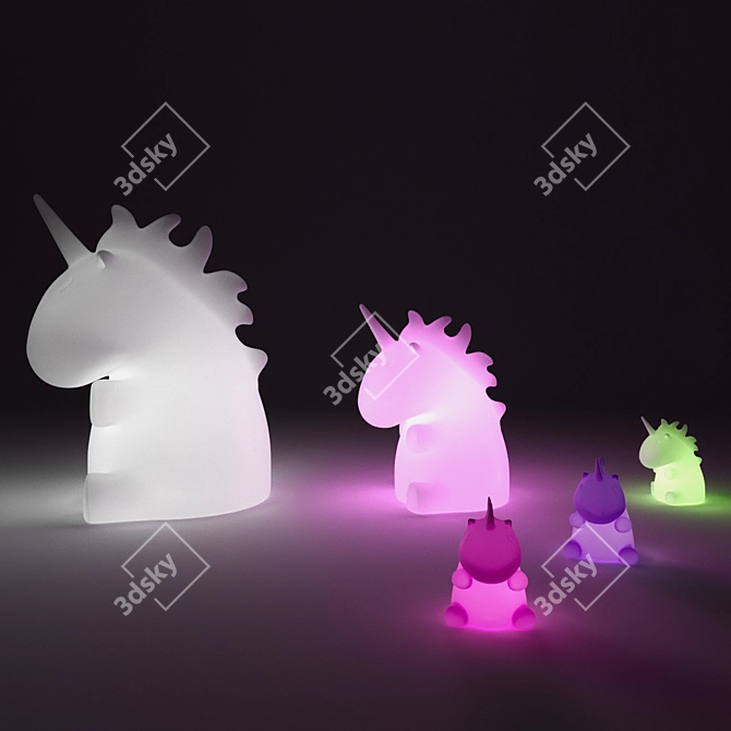 Magical Unicorn Lamp 3D model image 3