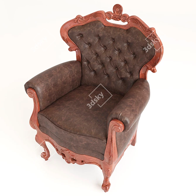 Elegant Uzornoe Armchair 3D model image 2