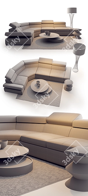 Caya Design Sofa Set: Complete Living Room Ensemble 3D model image 3