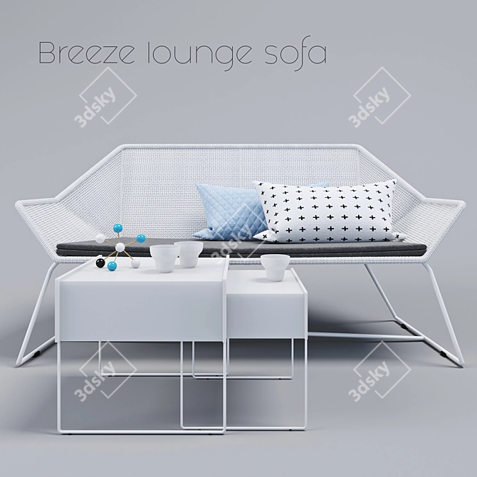 Breeze 2-Seater Lounge Sofa - Stylish and Compact 3D model image 1