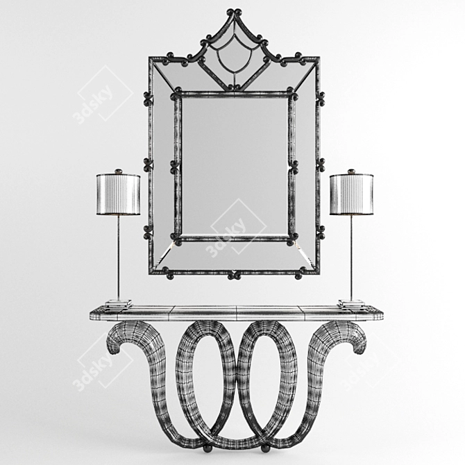 Elegant Florence Console Mirror Set 3D model image 3