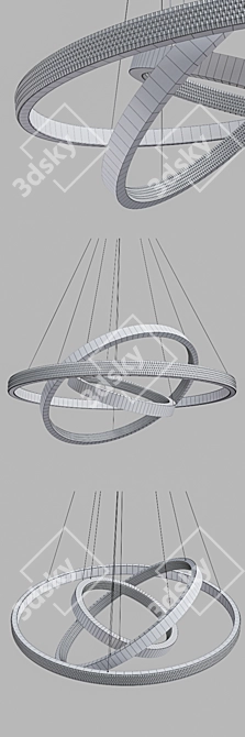 Lahti Triple LED Chandelier 3D model image 3