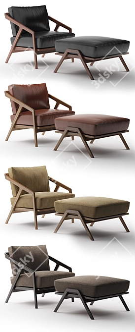 Katakana: Stylish and Comfortable Chair 3D model image 2