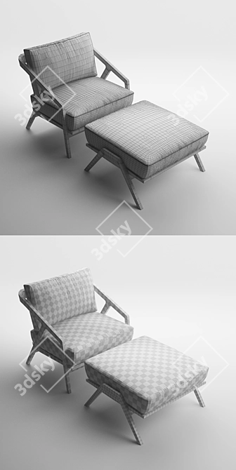 Katakana: Stylish and Comfortable Chair 3D model image 3