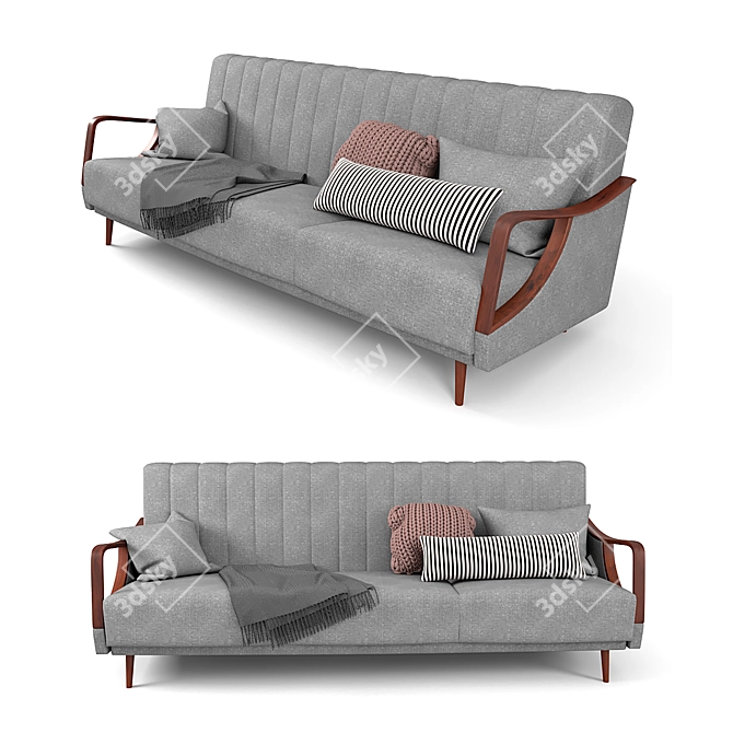 Essex Modern Fabric Sofa 3D model image 1