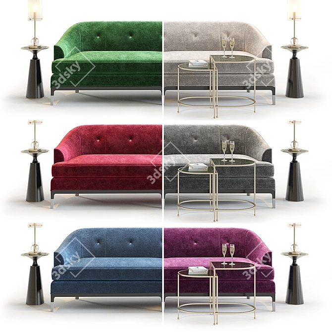 Luxury Baker Carnelian Sofa Set 3D model image 2