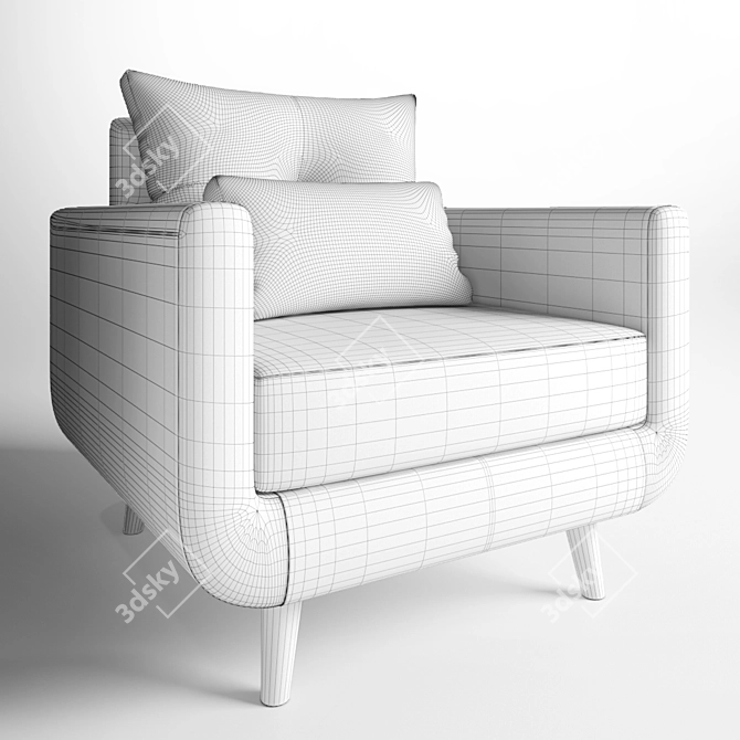 Elegant Armchair: Sleek Design, Ultimate Comfort 3D model image 3