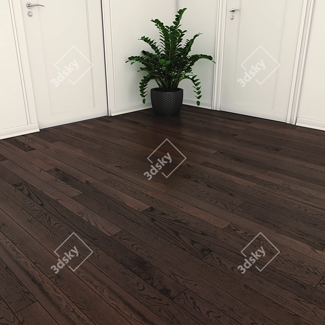 Brandy Oak Hardwood Floor: Exquisite and Natural 3D model image 2