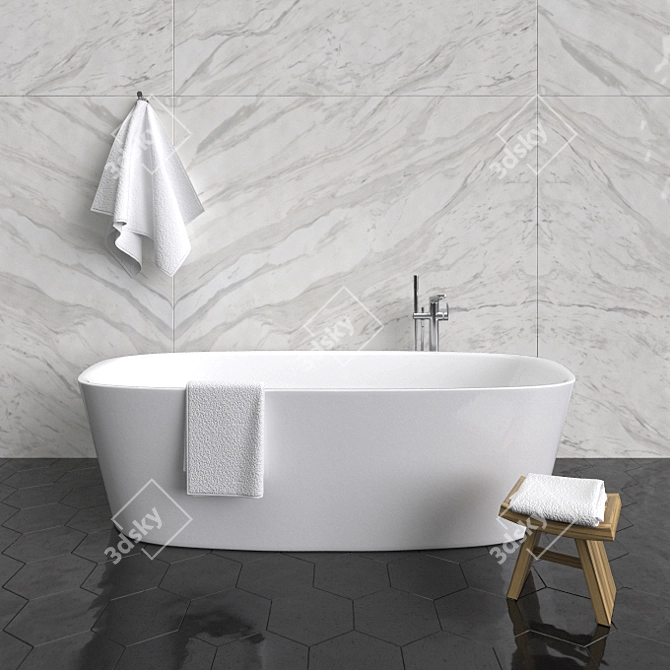 Luxurious Ideal Standard Bathtub & Melange Mixer 3D model image 1