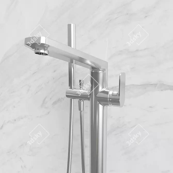 Luxurious Ideal Standard Bathtub & Melange Mixer 3D model image 3