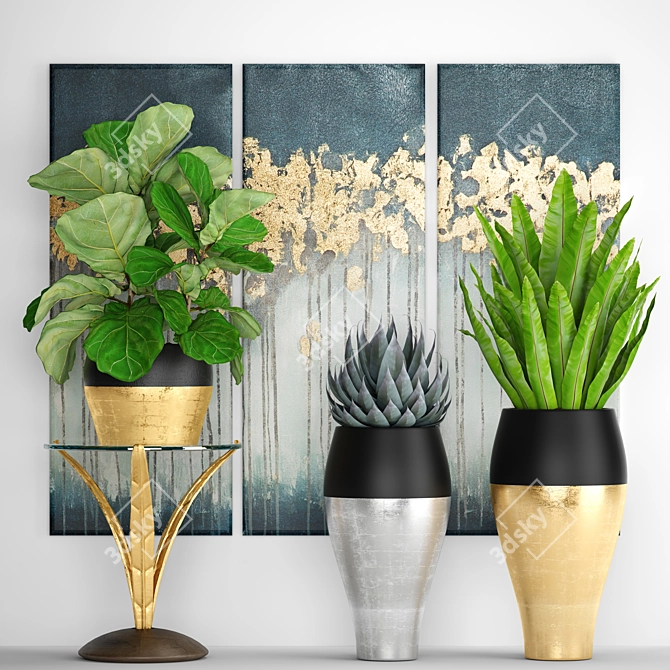 Exquisite 90-Piece Plant Collection 3D model image 1