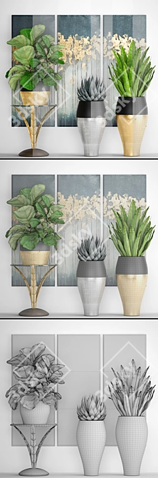 Exquisite 90-Piece Plant Collection 3D model image 3