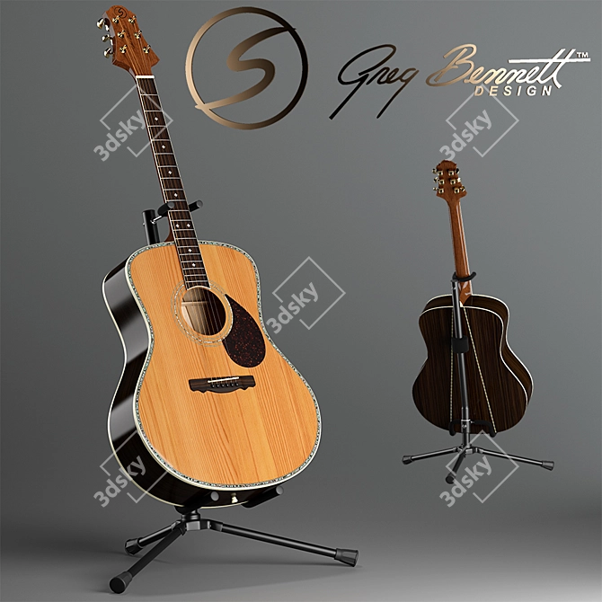 Samick Greg Bennett J-8 Acoustic Guitar 3D model image 1