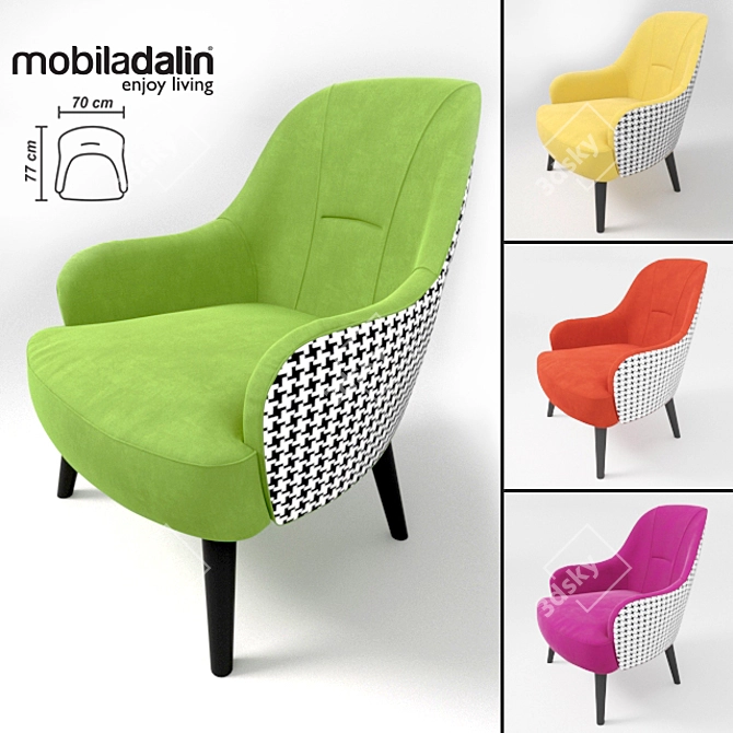 Elegant Toledo Exclusive Armchair 3D model image 1