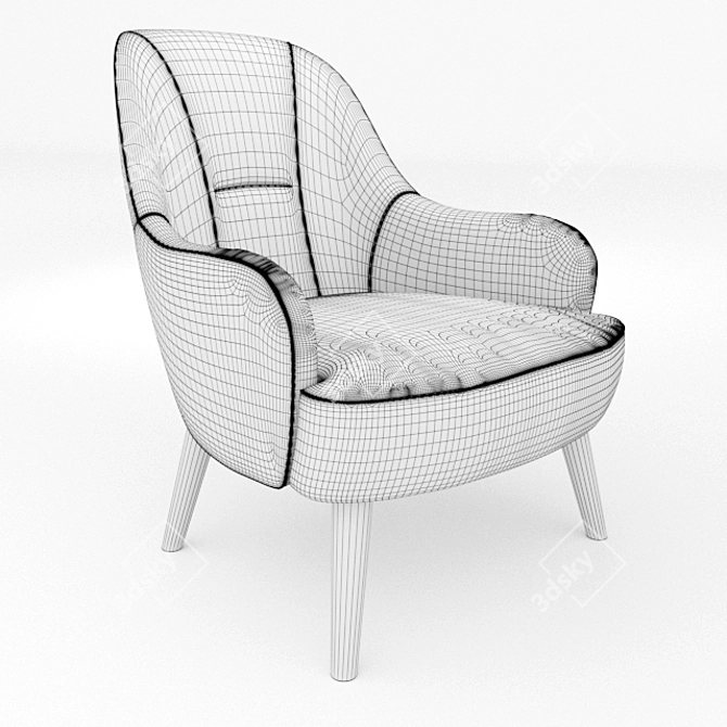 Elegant Toledo Exclusive Armchair 3D model image 3