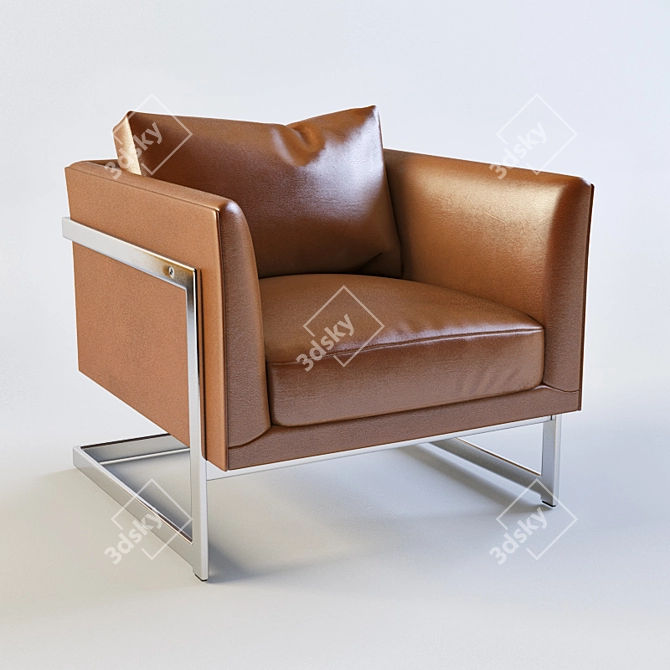 Sleek Thayer Coggin Lounge Chair 3D model image 1