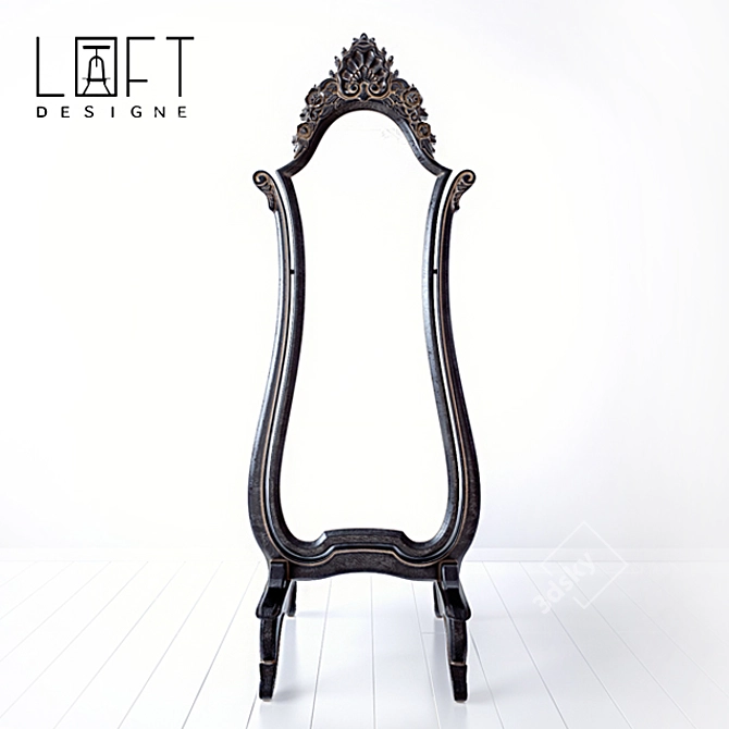 Loft Design Mirror: Sleek and Stylish 3D model image 1