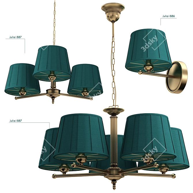 TK Lighting Julia Fixtures: Elegant Lighting Collection 3D model image 1