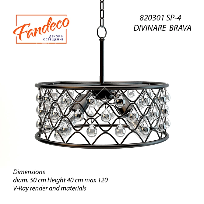 Elegant Divinare Brava Pendant Light 3D model image 1