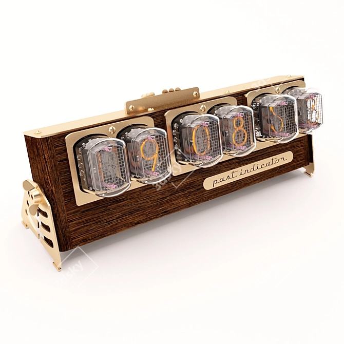 Vintage Nixie Lamp Clock 3D model image 1