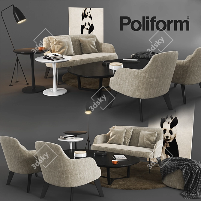 Elegant Poliform Furniture Set 3D model image 1