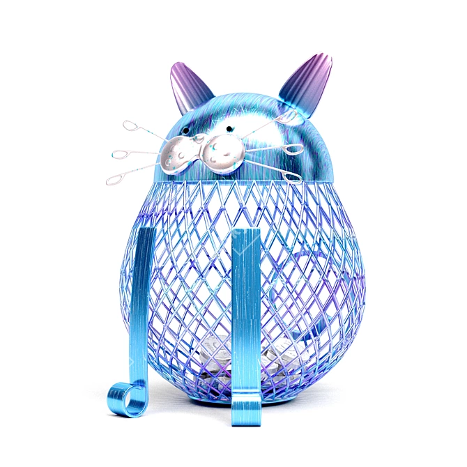 Adorable Cat Coin Bank 3D model image 2