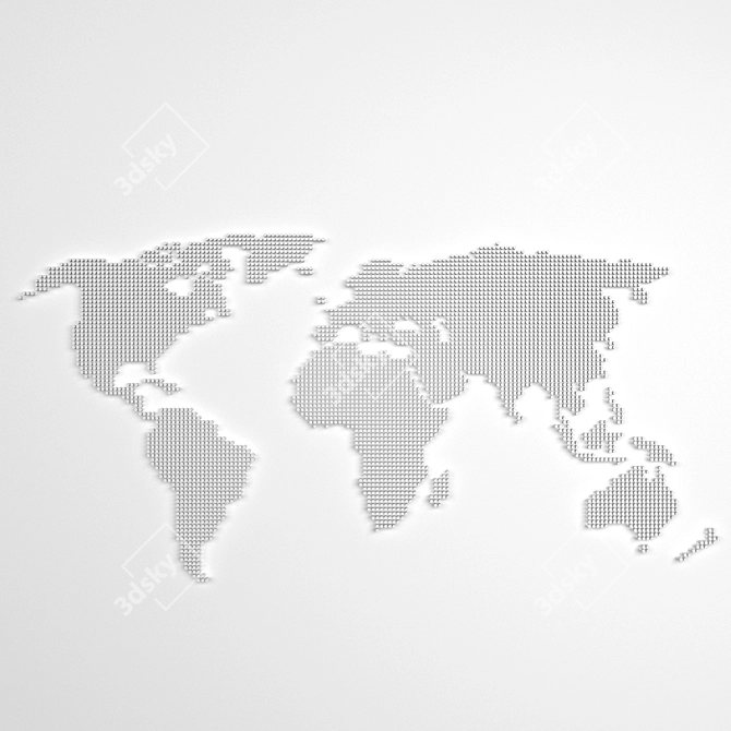 World Map Illuminated Panel for Global Offices 3D model image 1