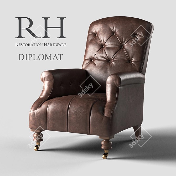 Luxury Restored: Restoration Hardware Diplomat 3D model image 1