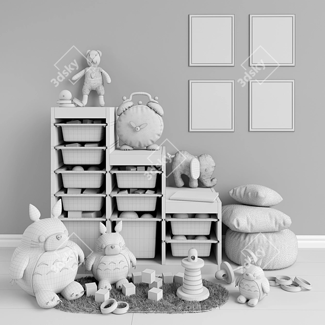 IKEA Children's Room Set: Furniture, Toys, and Decor 3D model image 3