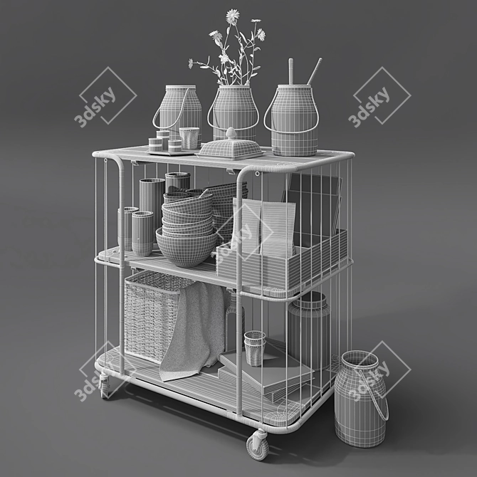 Industrial Loft Kitchen Decor Set 3D model image 3