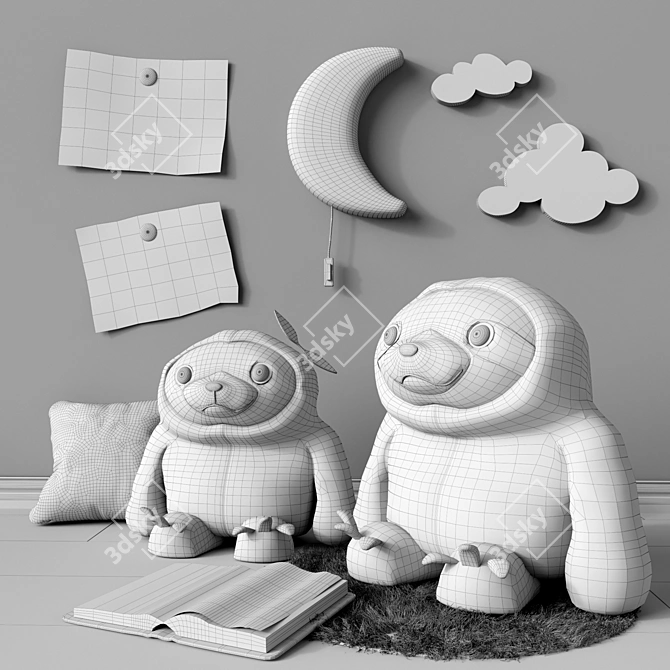 Kid's Room Toy and Accessory Set 3D model image 3