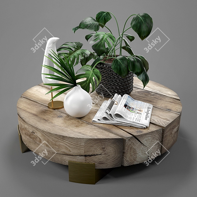  Exquisite Greenery and Luxury Table 3D model image 1