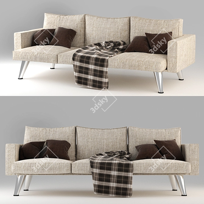 CozyComfort Fabric Sofa 3D model image 1