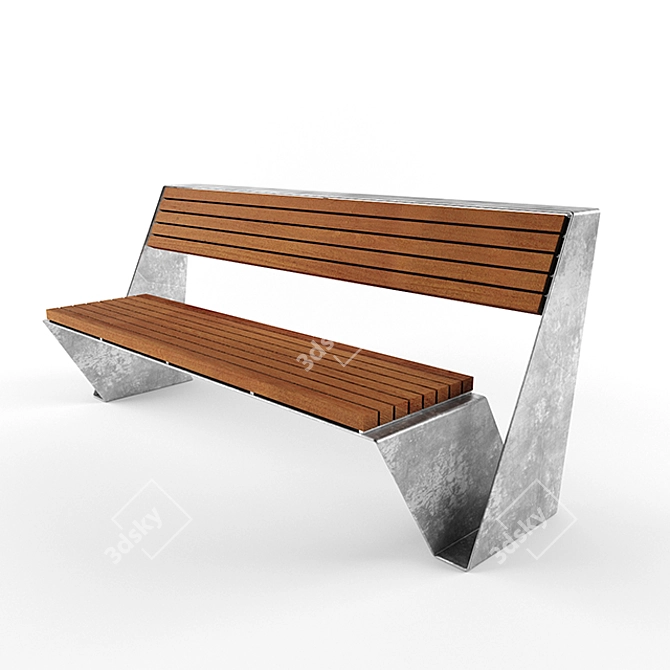 Sleek Loop Bench by Lucas Galan 3D model image 1