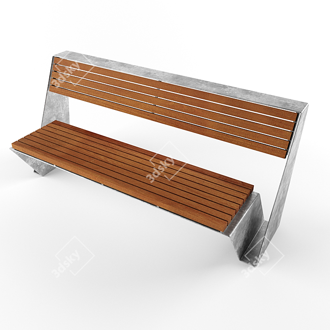 Sleek Loop Bench by Lucas Galan 3D model image 2