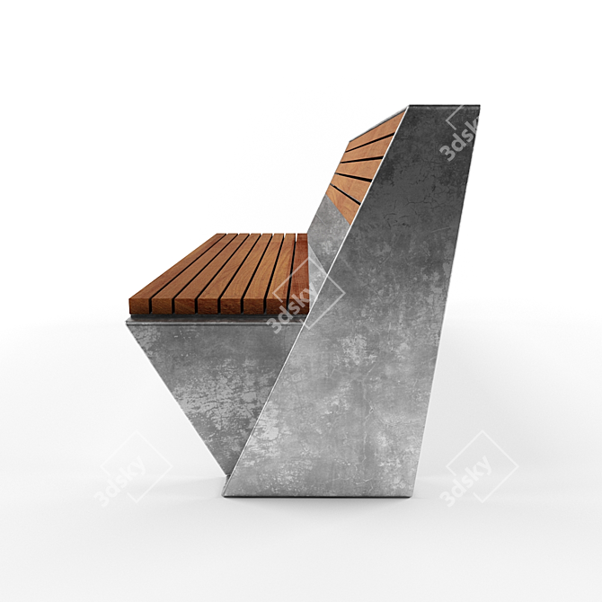 Sleek Loop Bench by Lucas Galan 3D model image 3