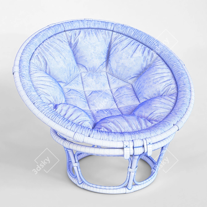 Cozy Papasan Chair 3D model image 3